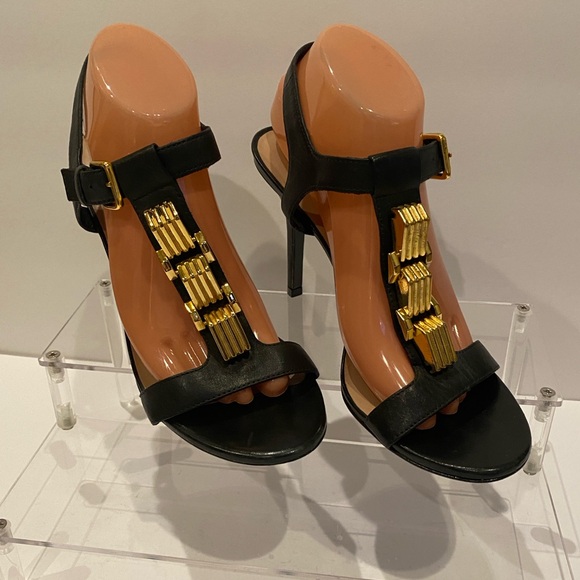 Trina Turk Loyola Slingback Dress Sandals Ultra High Heel Size 9 M Black EUC - Picture 4 of 13